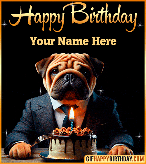Funny Dog happy birthday for  with name edit